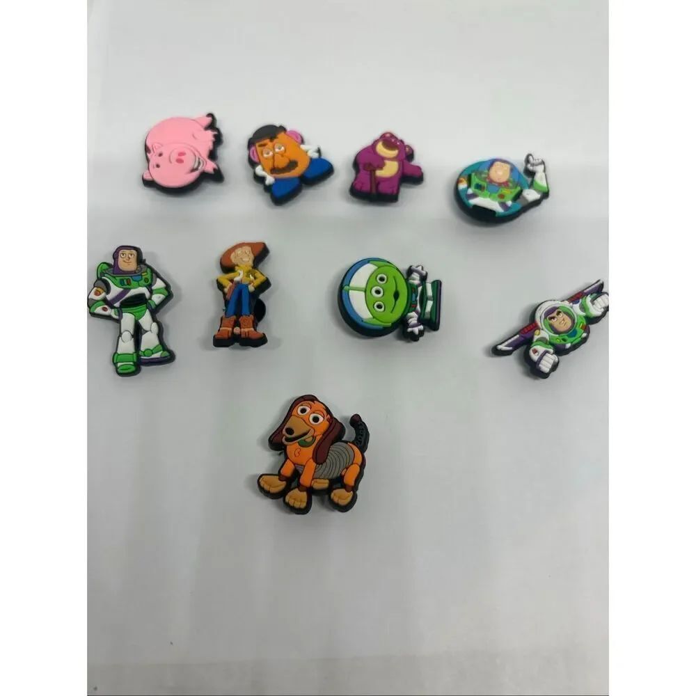 9 Piece Toy-Themed Shoe/Bag Charm Set – Fun Characters Collection